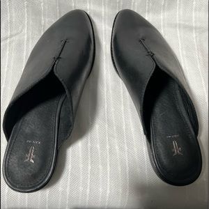 FRYE “ black leather “ slip on shoes.